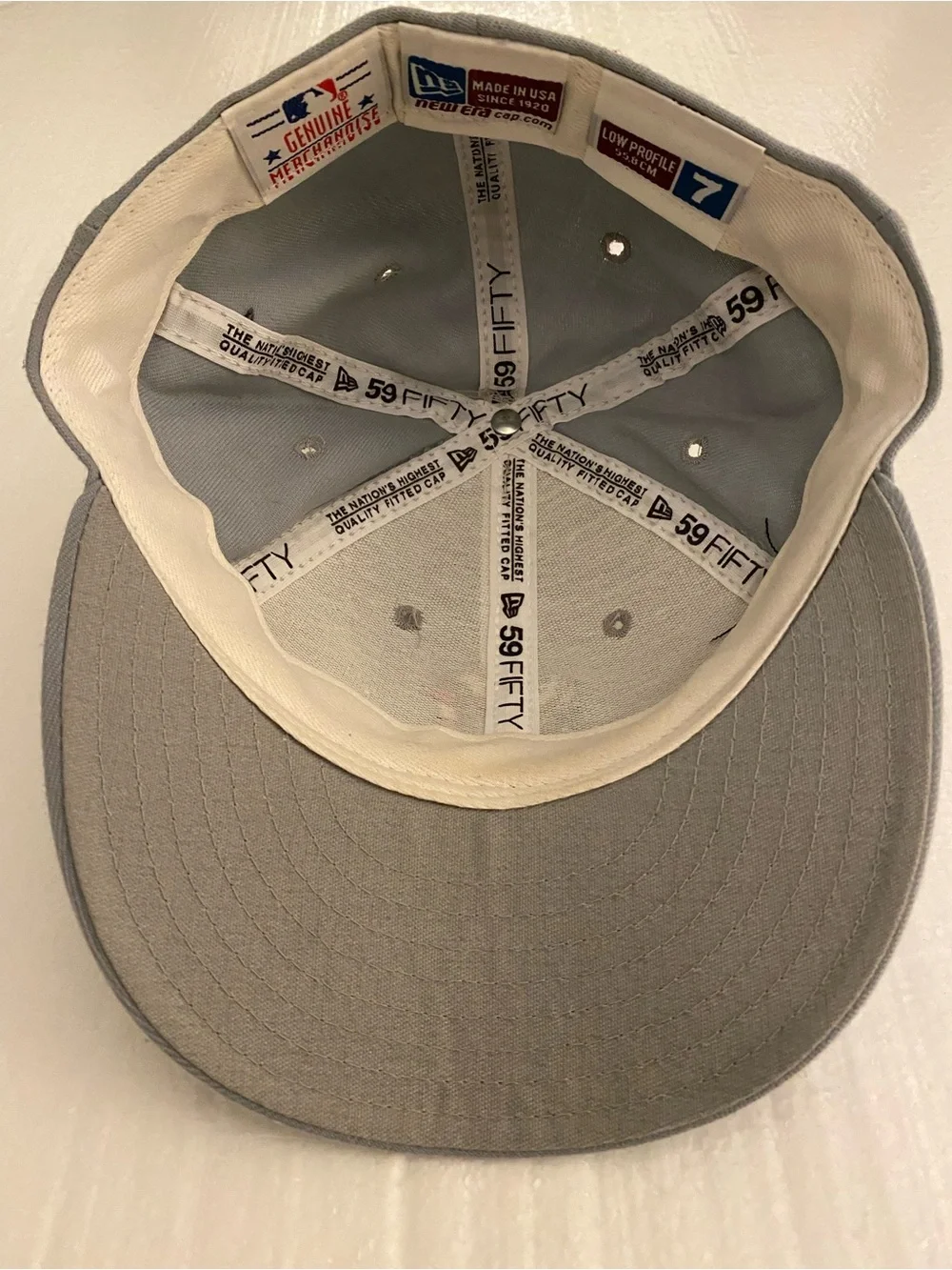 New Era Kids Gray Baseball Cap with Red, White & Blue Logo Made In USA